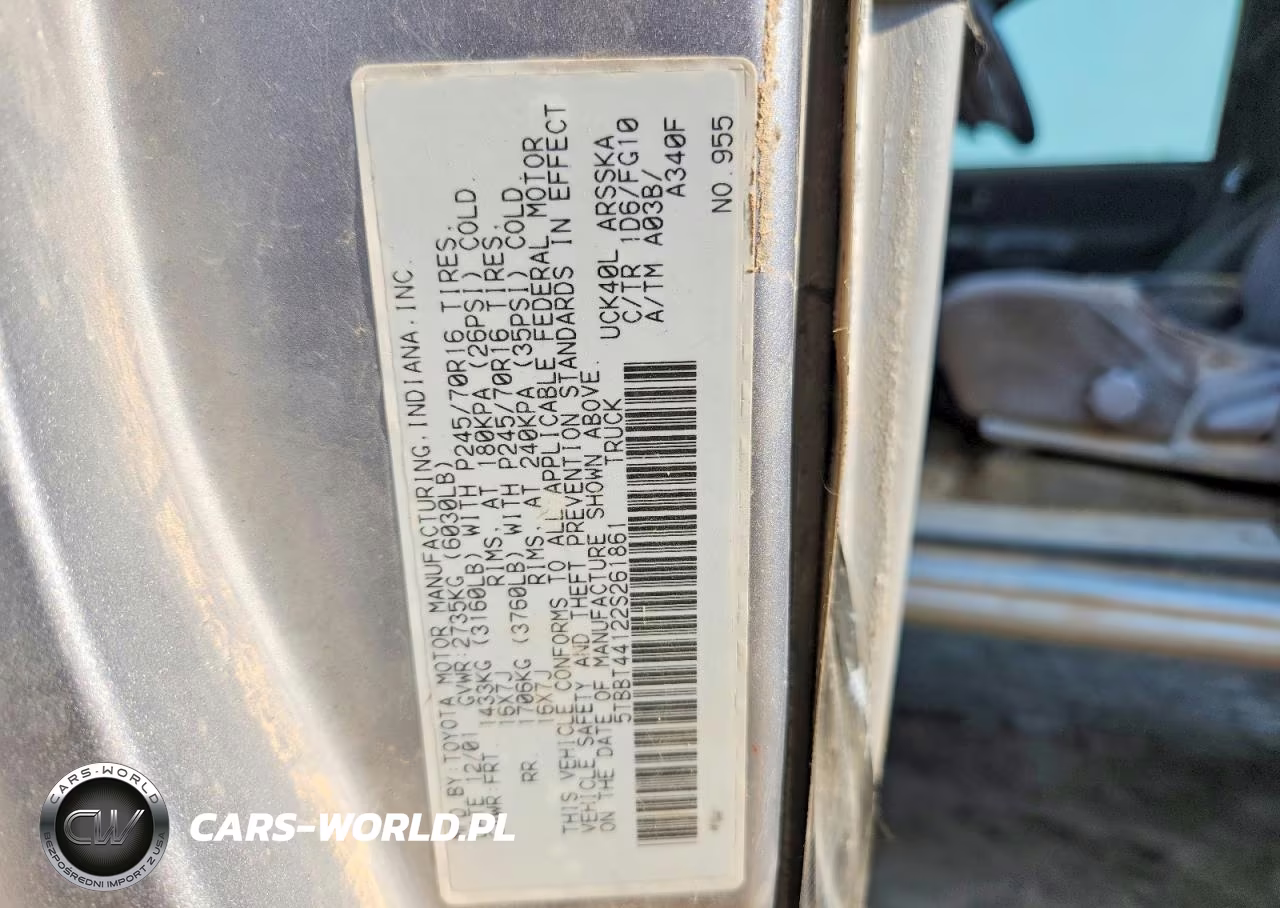 2002 Toyota Tundra Sr5 V8 VIN:5TBBT44122S261861 - 12