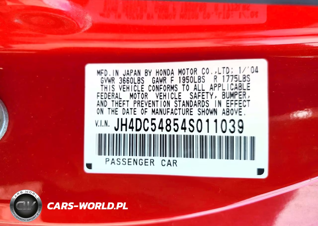 2004 Acura Rsx VIN:JH4DC54854S011039 - 12