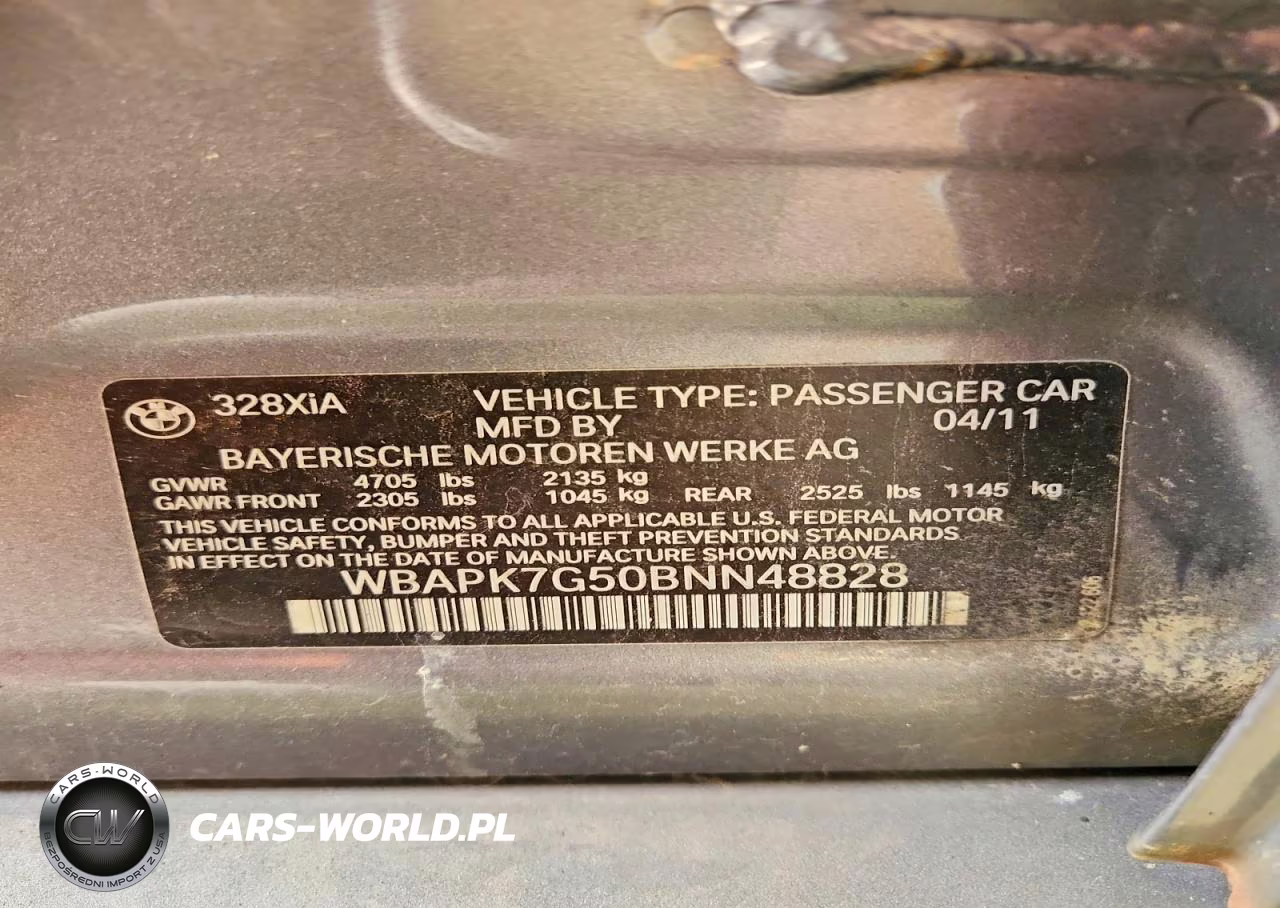 2011 BMW 328 Xi VIN:WBAPK7G50BNN48828 - 12