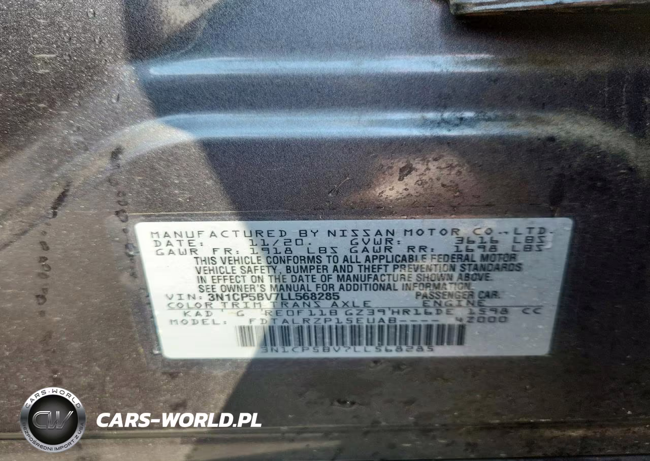 2020 Nissan Kicks S VIN:3N1CP5BV7LL568285 - 12