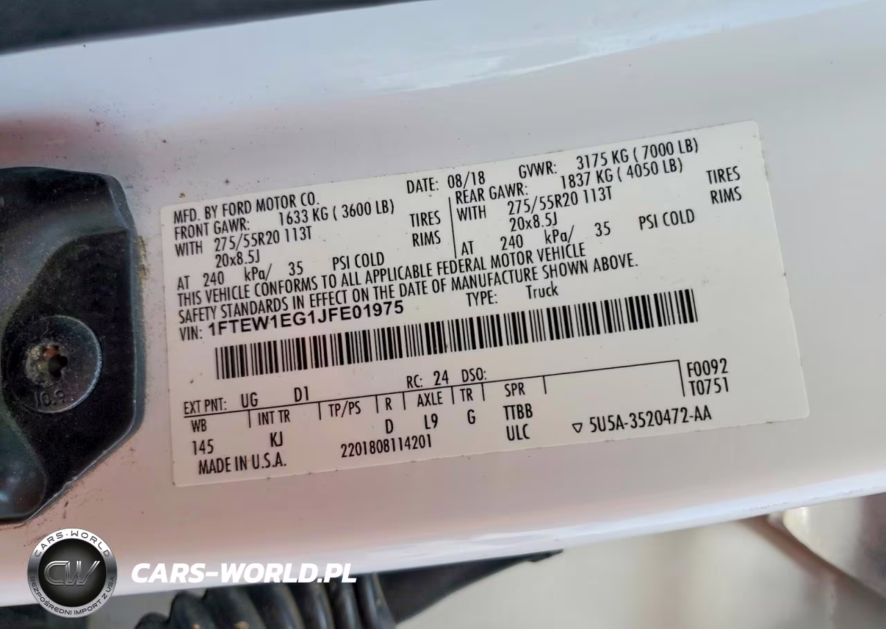 2018 Ford F150 Supercrew VIN:1FTEW1EG1JFE01975 - 12