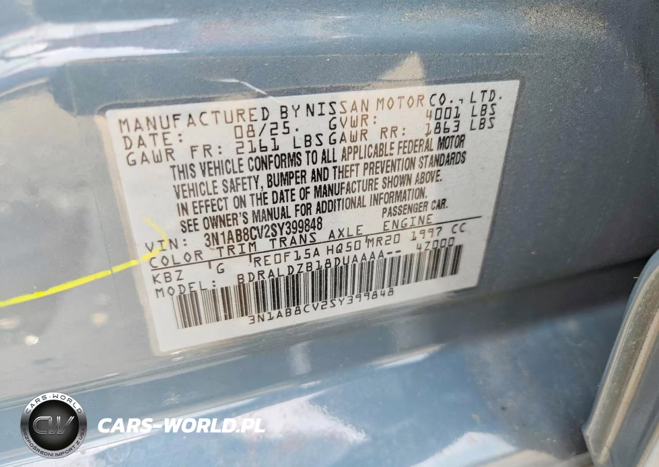 2025 Nissan Sentra Sv VIN:3N1AB8CV2SY399848 - 12