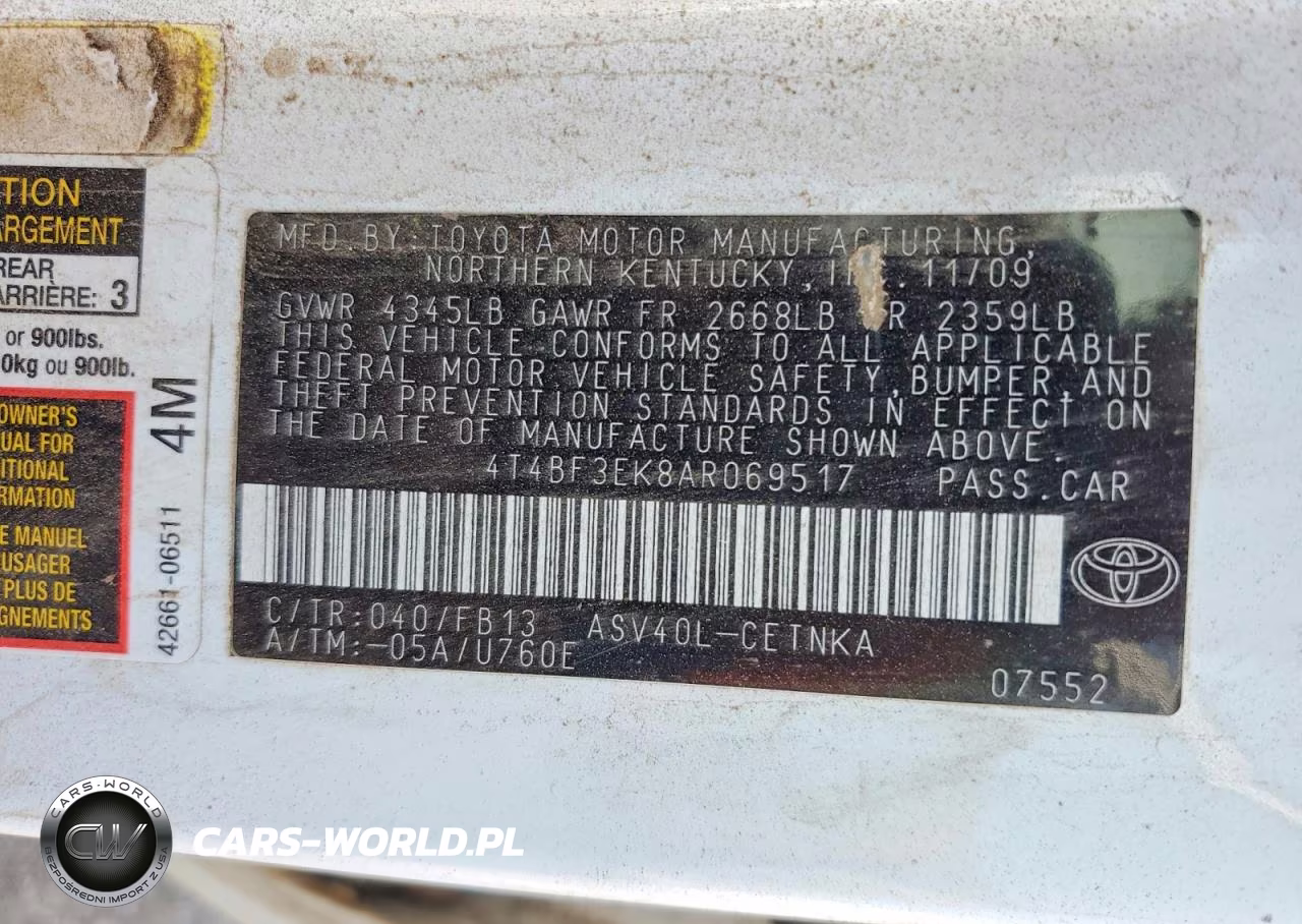 2010 Toyota Camry Le VIN:4T4BF3EK8AR069517 - 12
