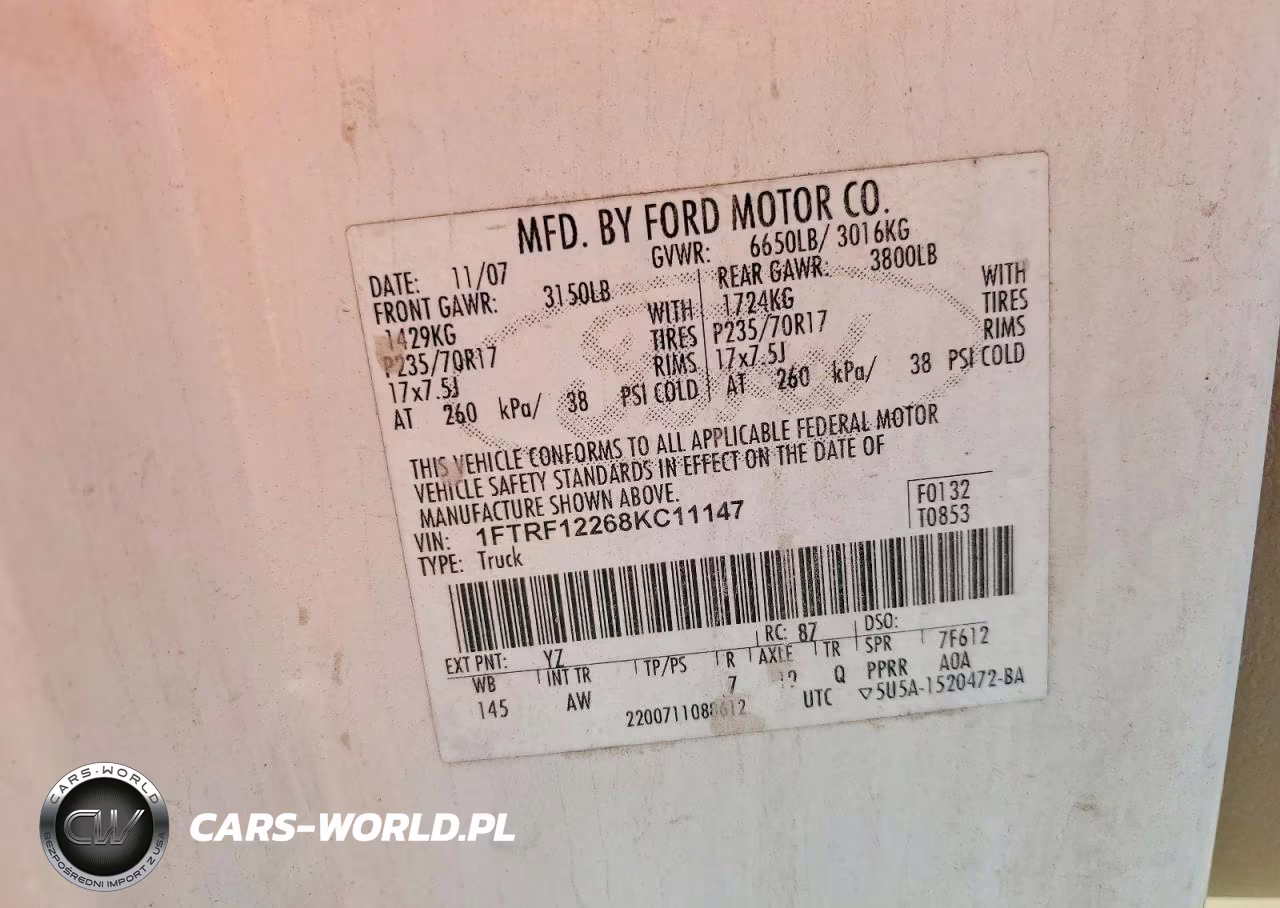 2008 Ford F150 VIN:1FTRF12268KC11147 - 12