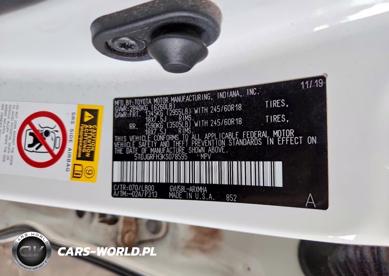 2019 Toyota Highlander Hybrid Xle VIN:5TDJGRFH3KS078595 - 13