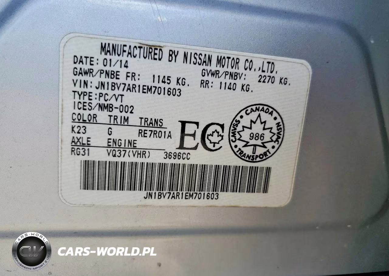 2014 Infiniti Q50 Base VIN:JN1BV7AR1EM701603 - 12