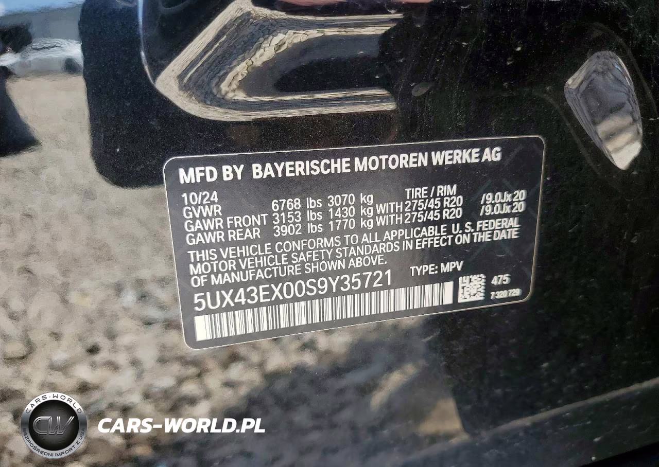 2025 BMW X6 M60I VIN:5UX43EX00S9Y35721 - 14
