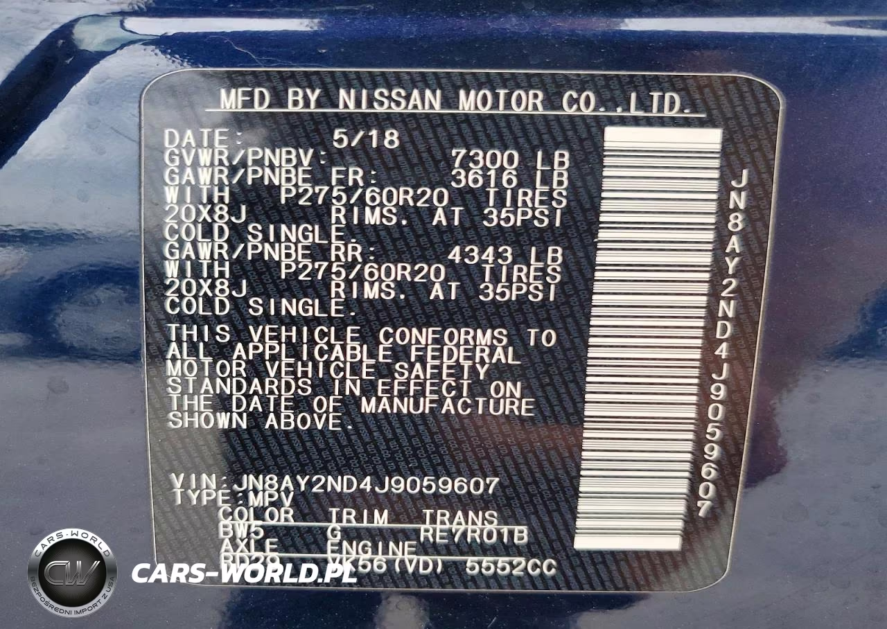 2018 Nissan Armada Platinum VIN:JN8AY2ND4J9059607 - 13