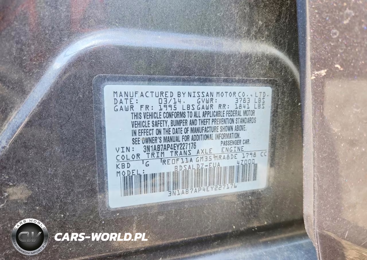 2014 Nissan Sentra Sv VIN:3N1AB7AP4EY227176 - 12