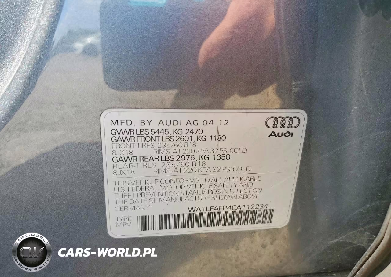 2012 Audi Q5 Premium Plus VIN:WA1LFAFP4CA112234 - 12