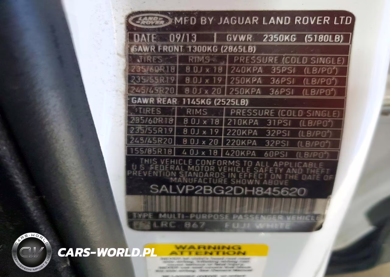 2013 Land Rover Range Rover Evoque Pure Plus VIN:SALVP2BG2DH845620 - 13