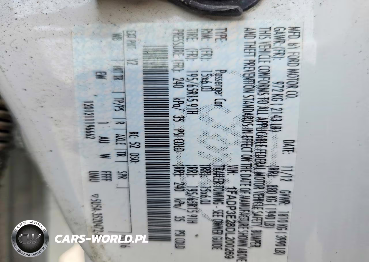 2013 Ford Focus S VIN:1FADP3E28DL200269 - 12