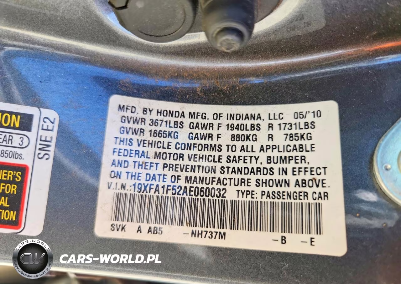 2010 Honda Civic Lx VIN:19XFA1F52AE060032 - 12