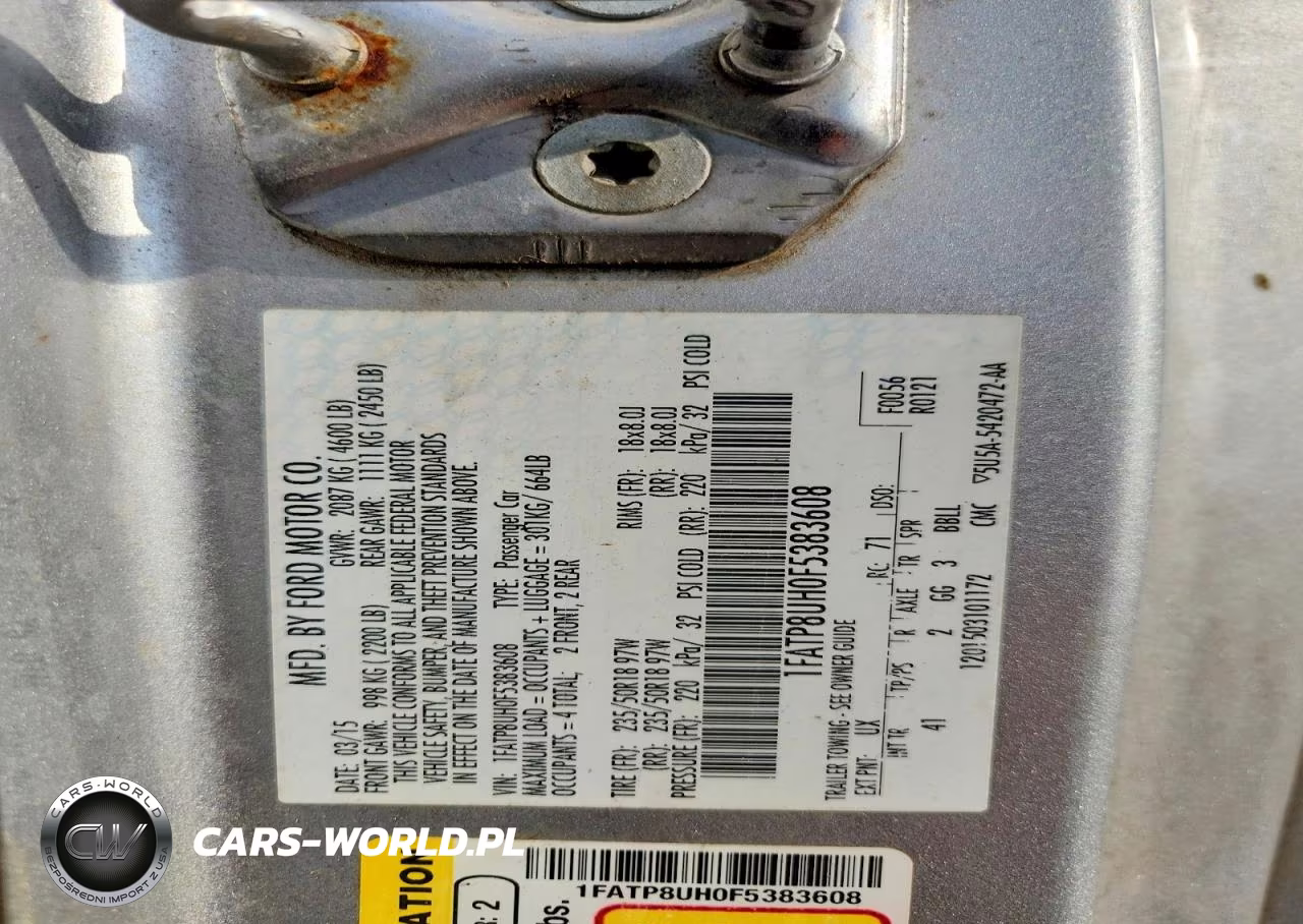 2015 Ford Mustang VIN:1FATP8UH0F5383608 - 12