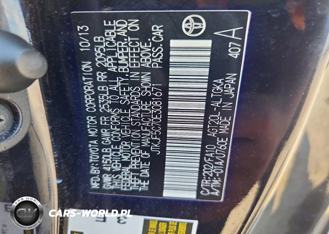 2014 Scion Tc Base VIN:JTKJF5C70E3081671 - 13