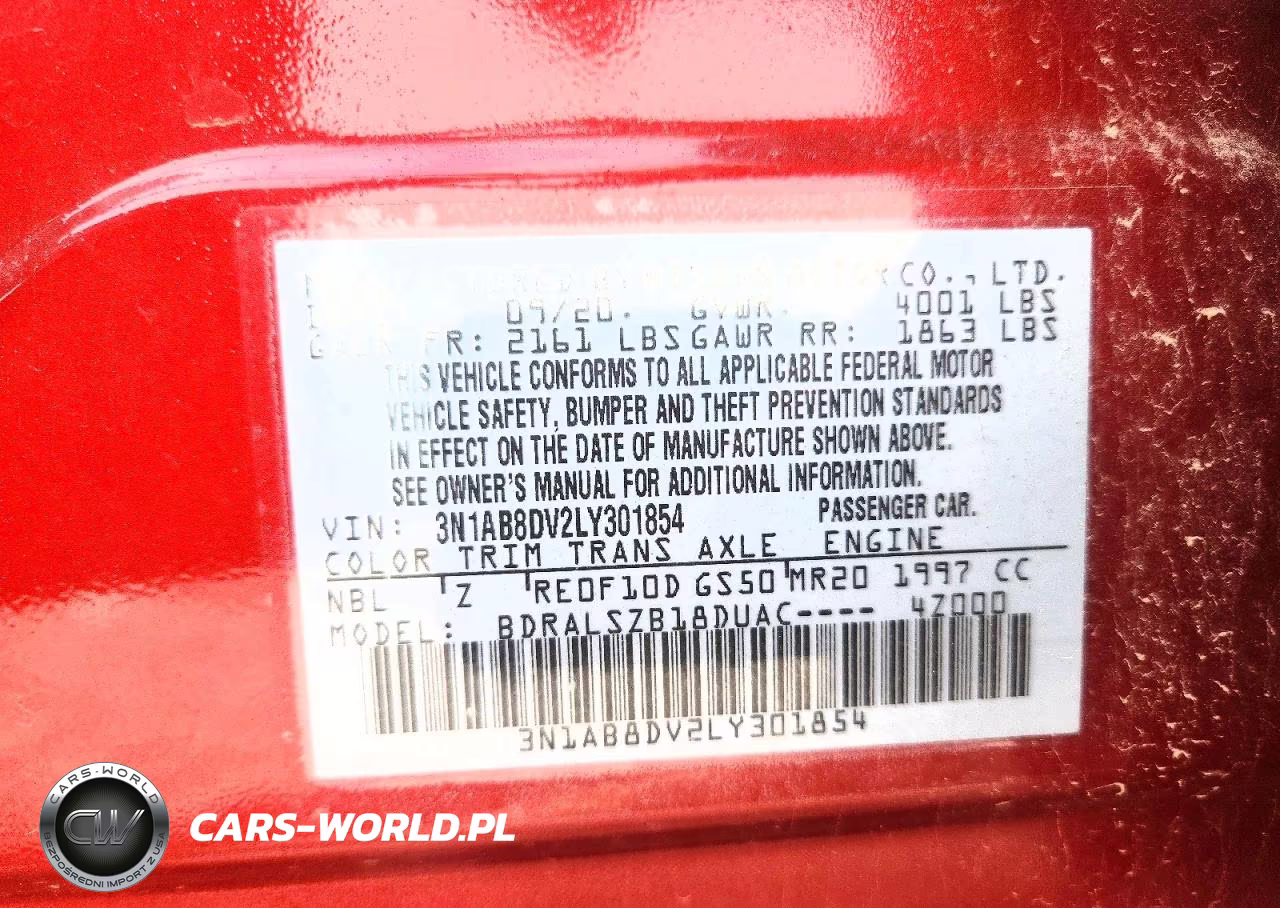 2020 Nissan Sentra Sr VIN:3N1AB8DV2LY301854 - 12