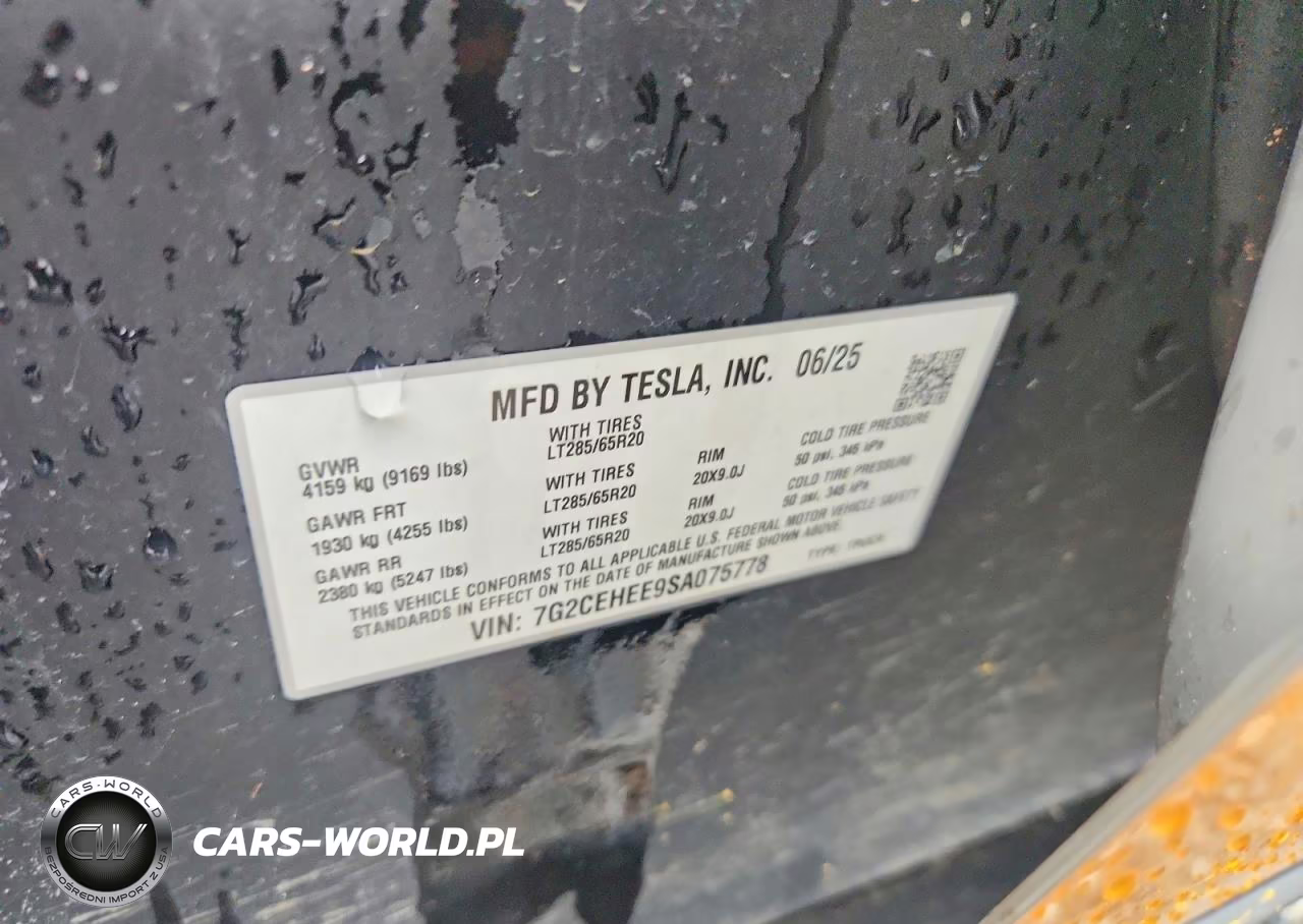 2025 Tesla Cybertruck VIN:7G2CEHEE9SA075778 - 12