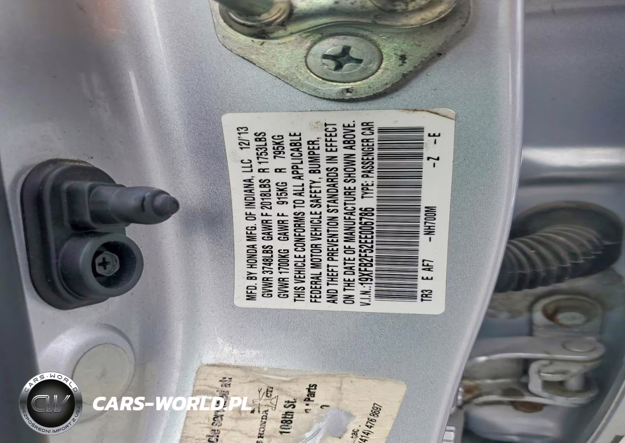 2014 Honda Civic Lx VIN:19XFB2F52EE006786 - 12