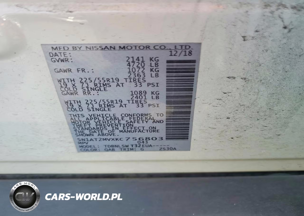 2019 Nissan Rogue Sl VIN:5N1AT2MVXKC756803 - 12