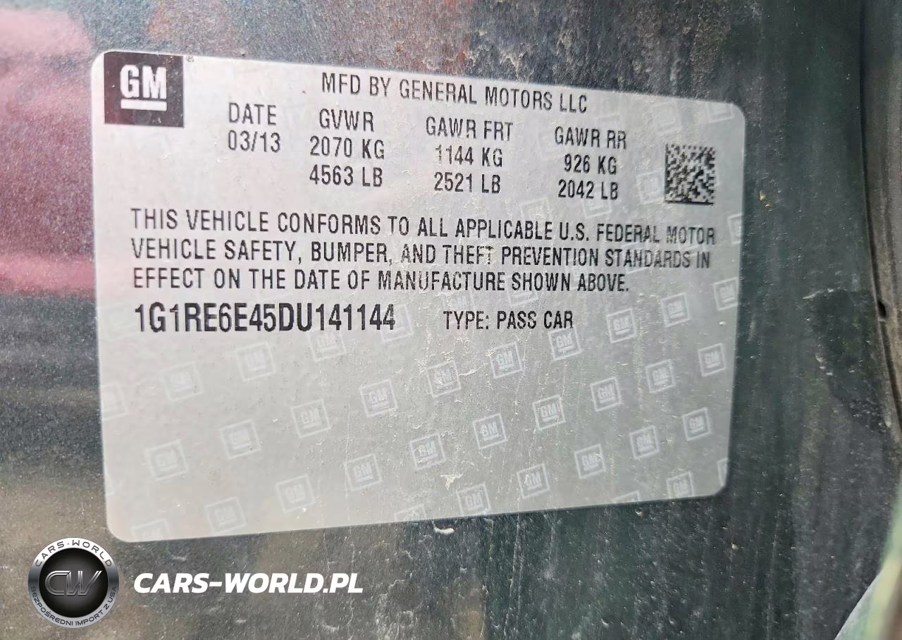 2013 Chevrolet Volt VIN:1G1RE6E45DU141144 - 12