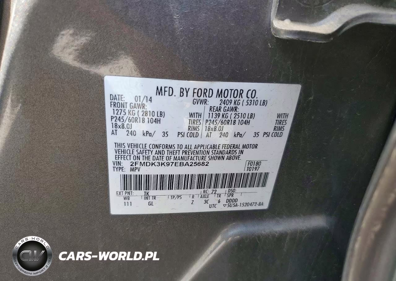 2014 Ford Edge Limited VIN:2FMDK3K97EBA25682 - 14