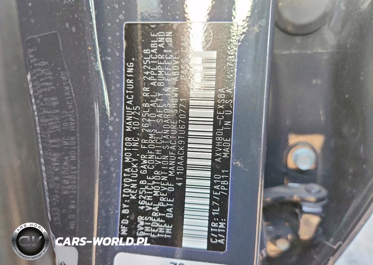 2026 Toyota Camry Se VIN:4T1DAACK9TU670771 - 12