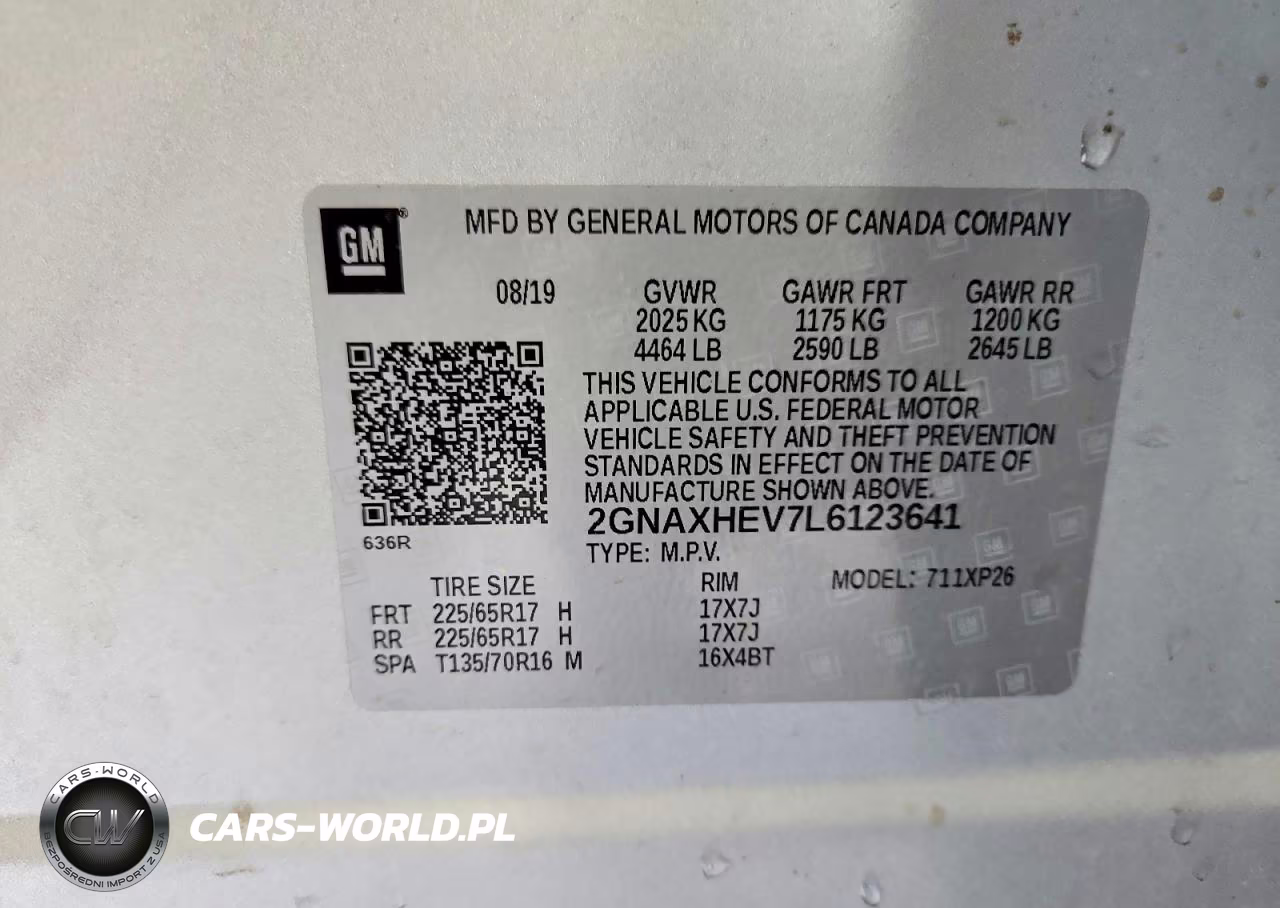 2020 Chevrolet Equinox Ls VIN:2GNAXHEV7L6123641 - 12