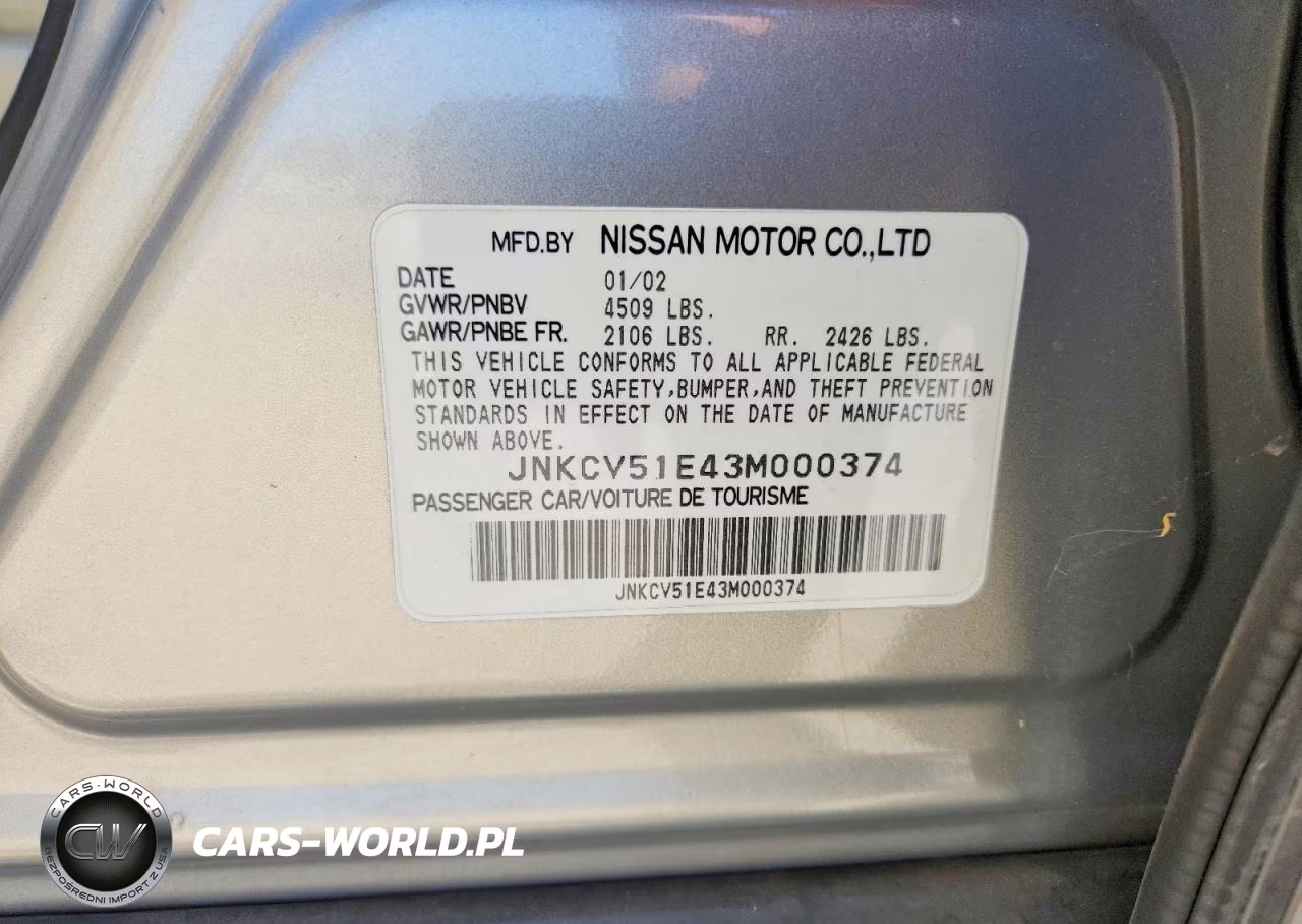 2003 Infiniti G35 Base VIN:JNKCV51E43M000374 - 13