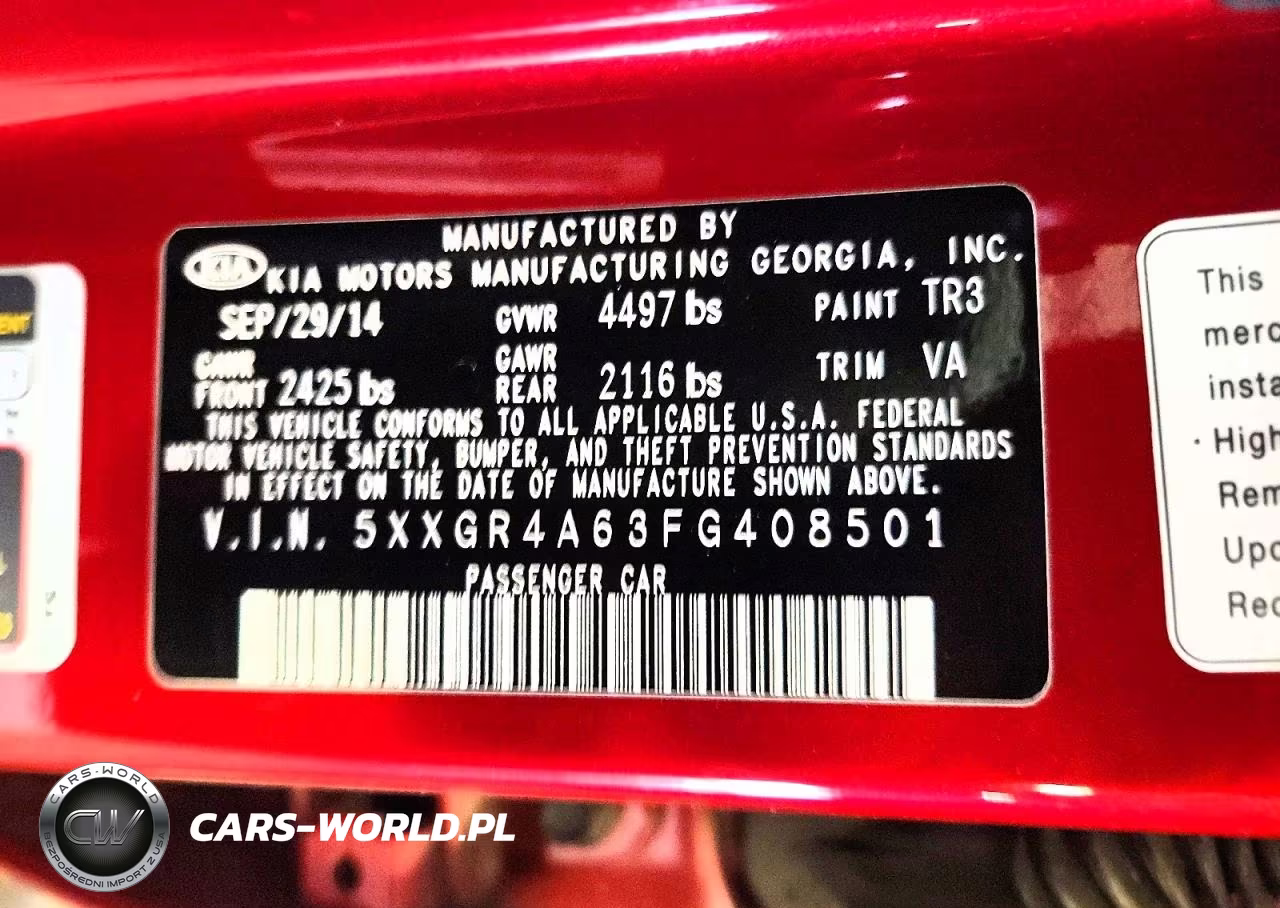 2015 Kia Optima Sx VIN:5XXGR4A63FG408501 - 13