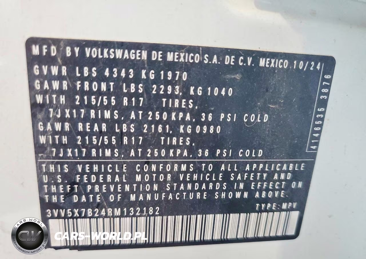 2024 Volkswagen Taos S VIN:3VV5X7B24RM132182 - 13