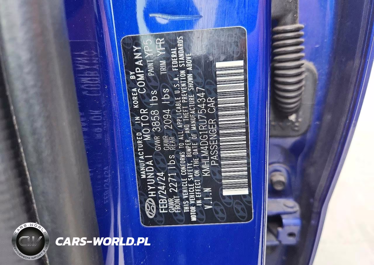 2024 Hyundai Elantra Sel VIN:KMHLM4DG1RU754347 - 12