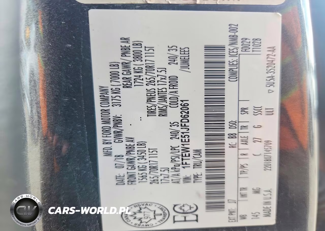 2018 Ford F150 Supercrew VIN:1FTEW1E51JFD62061 - 12