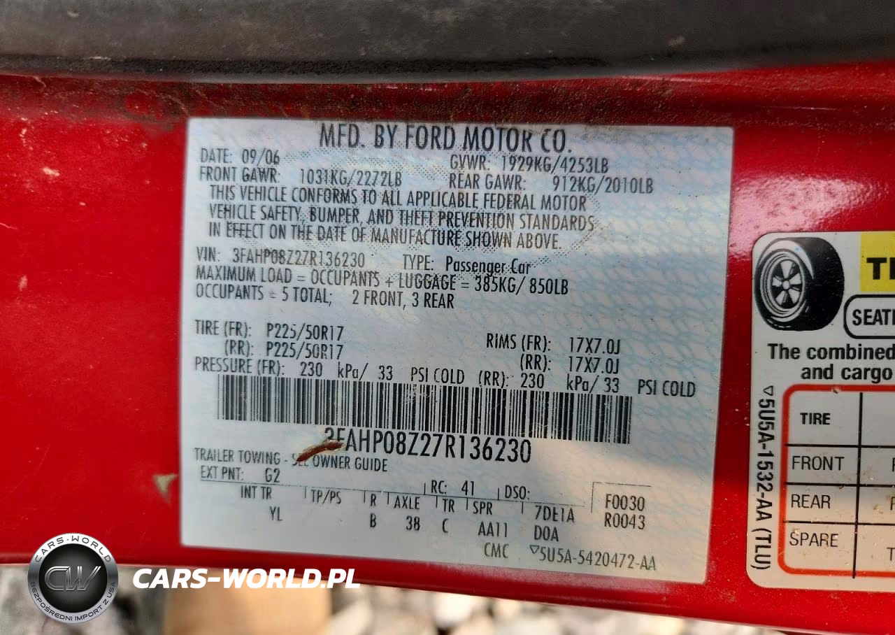 2007 Ford Fusion Sel VIN:3FAHP08Z27R136230 - 12