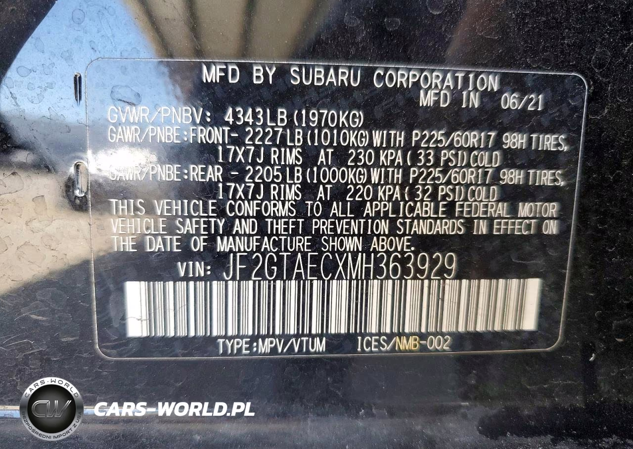 2021 Subaru Crosstrek Premium VIN:JF2GTAECXMH363929 - 12