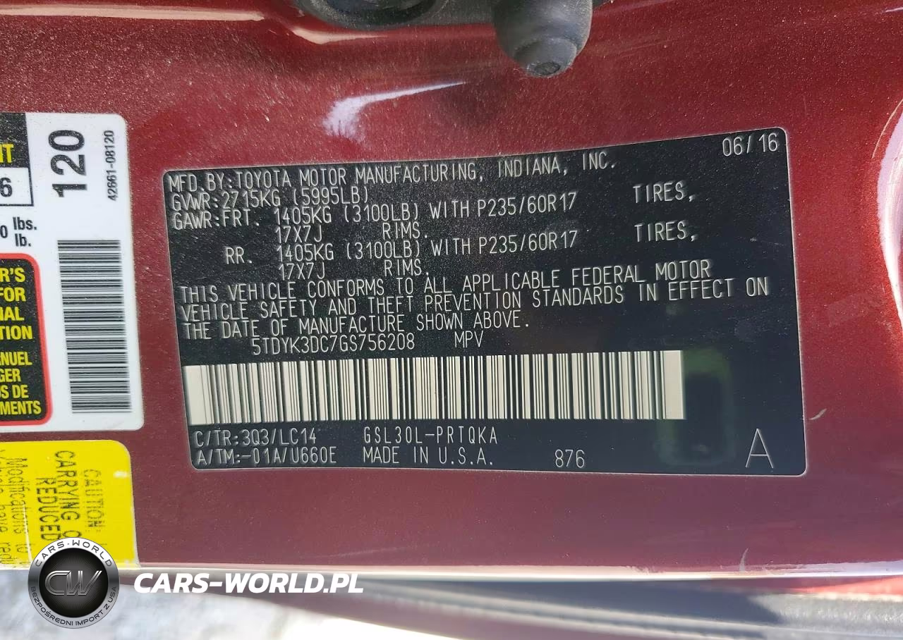 2016 Toyota Sienna Xle VIN:5TDYK3DC7GS756208 - 13
