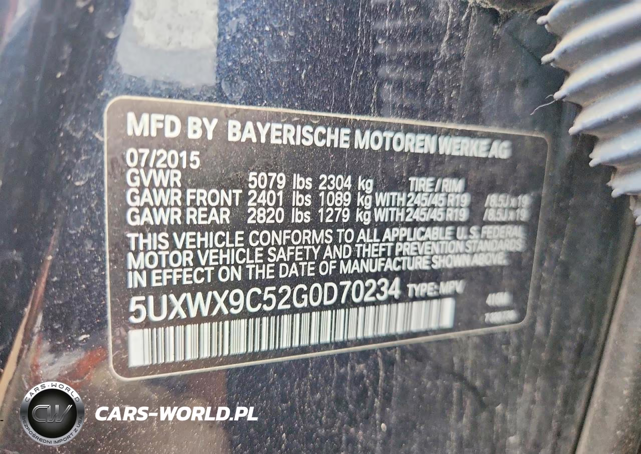 2016 BMW X3 xDrive28I VIN:5UXWX9C52G0D70234 - 12