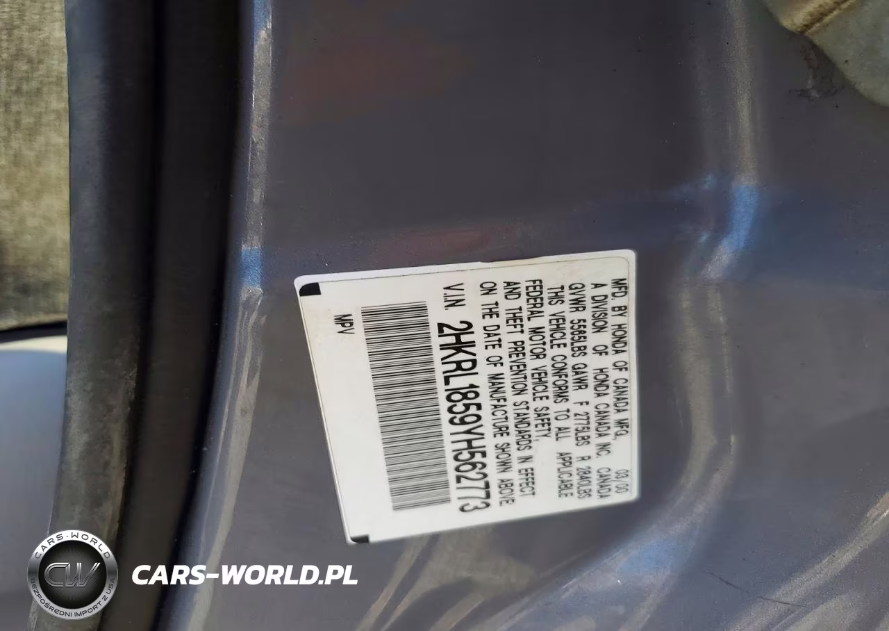 2000 Honda Odyssey Lx VIN:2HKRL1859YH562773 - 13