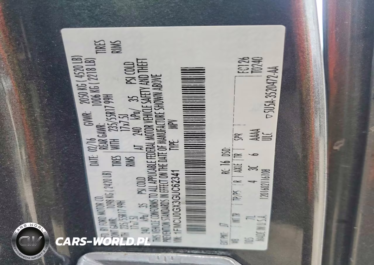 2016 Ford Escape Se VIN:1FMCU0GX3GUC62341 - 13