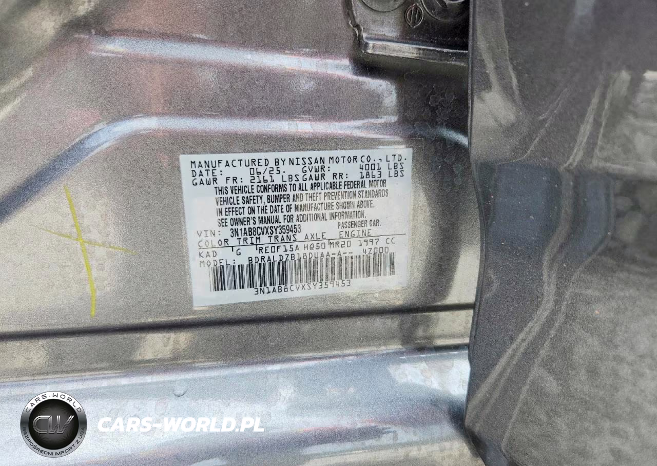 2025 Nissan Sentra Sv VIN:3N1AB8CVXSY359453 - 13