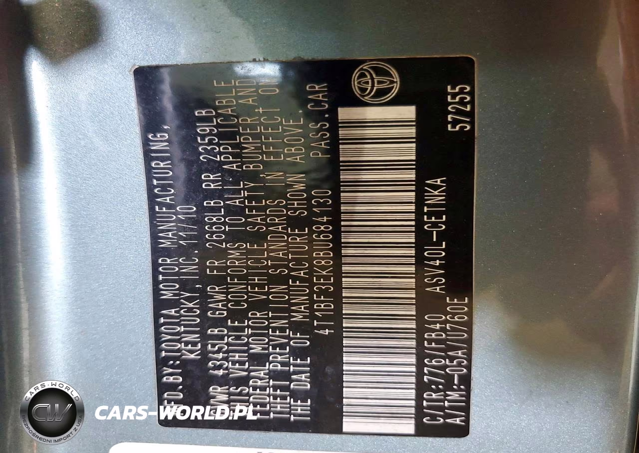 2011 Toyota Camry Le VIN:4T1BF3EK8BU684130 - 12