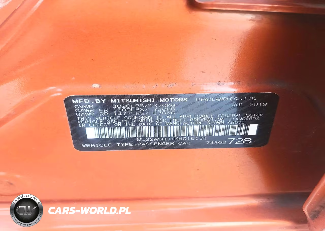 2019 Mitsubishi Mirage Le VIN:ML32A5HJ1KH016134 - 12