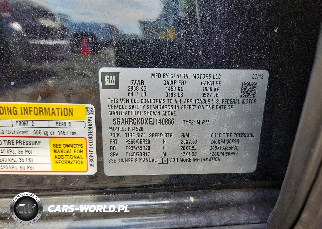 2014 Buick Enclave VIN:5GAKRCKDXEJ140866 - 13