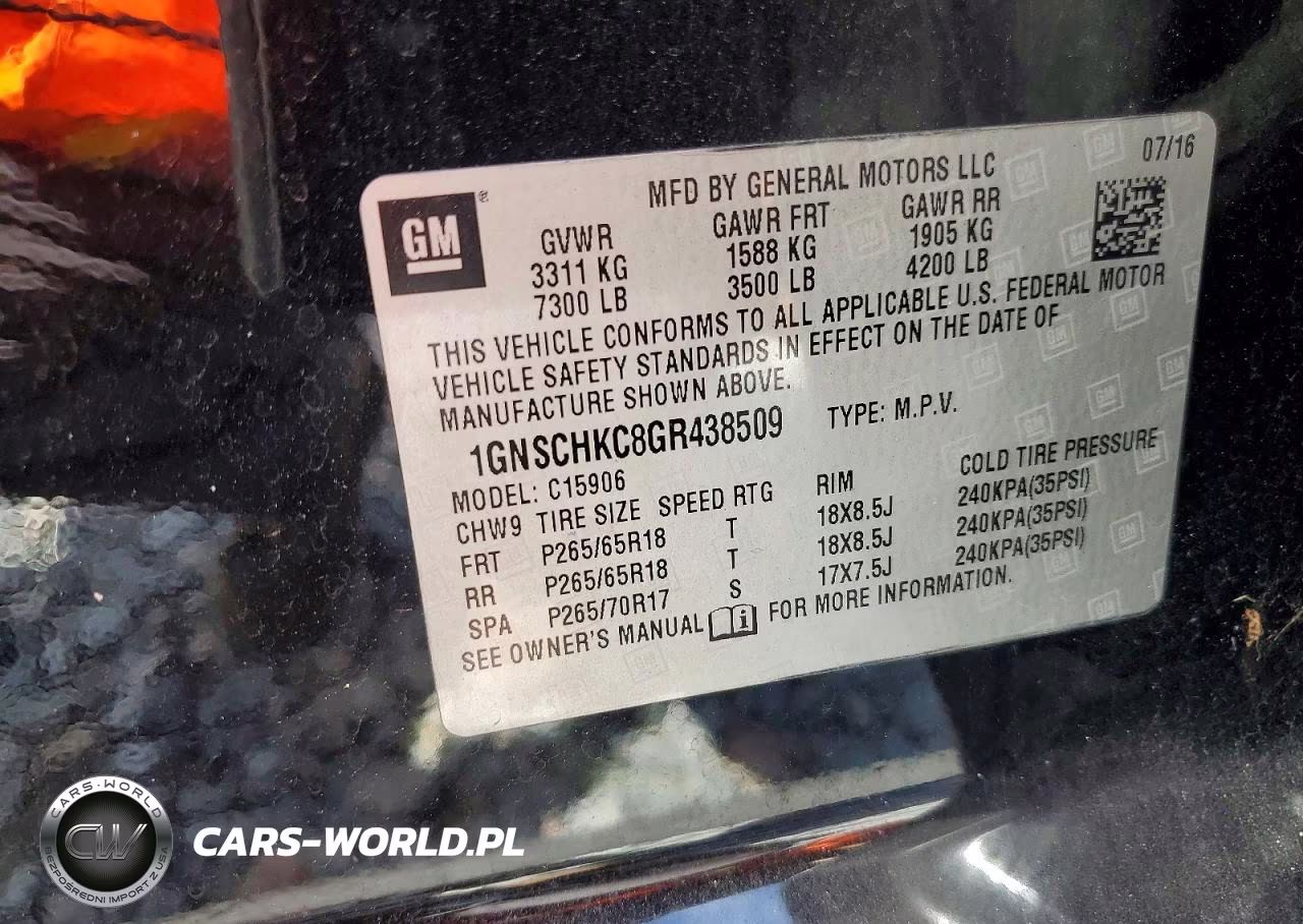 2016 Chevrolet Suburban C1500 Lt VIN:1GNSCHKC8GR438509 - 13