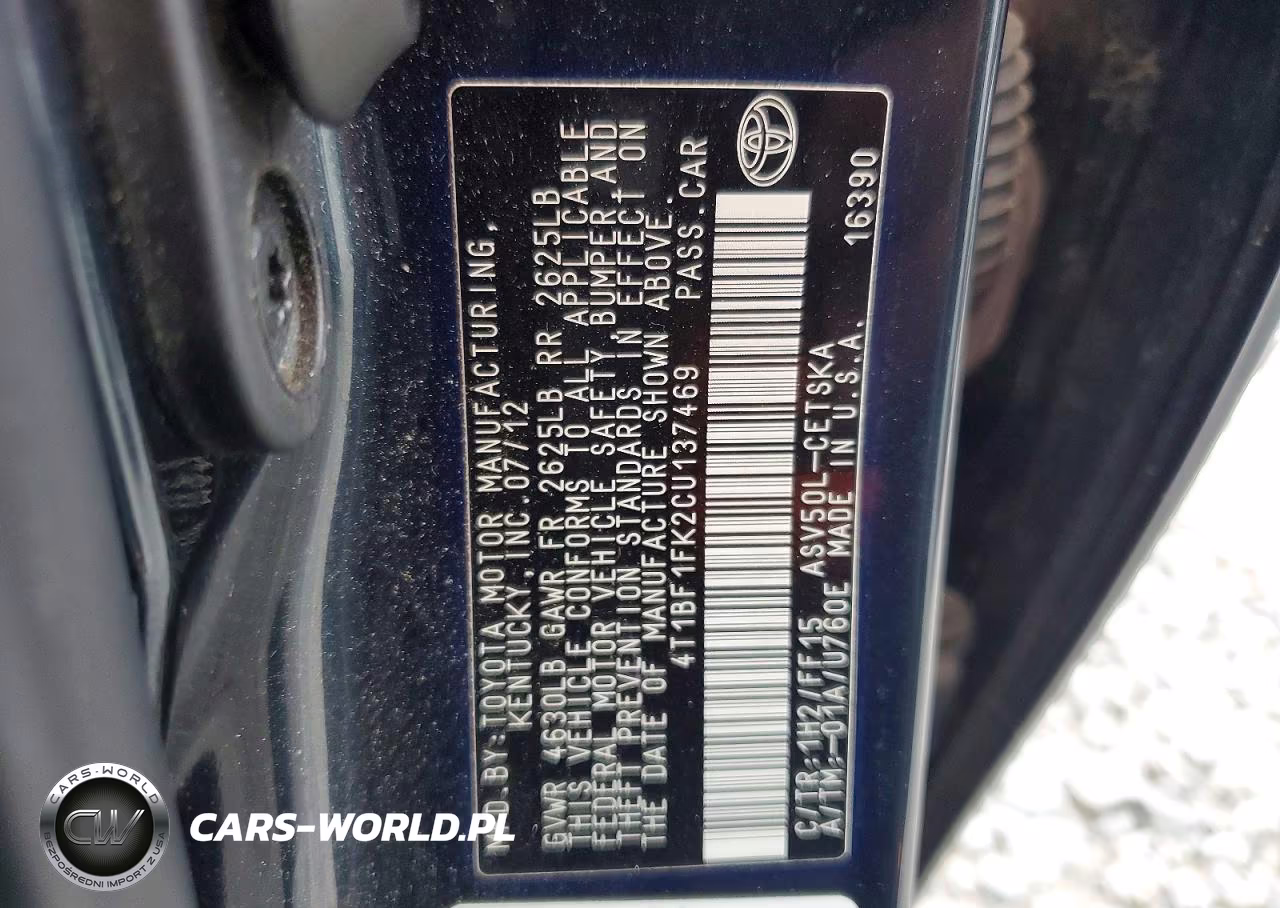 2012 Toyota Camry Se VIN:4T1BF1FK2CU137469 - 13