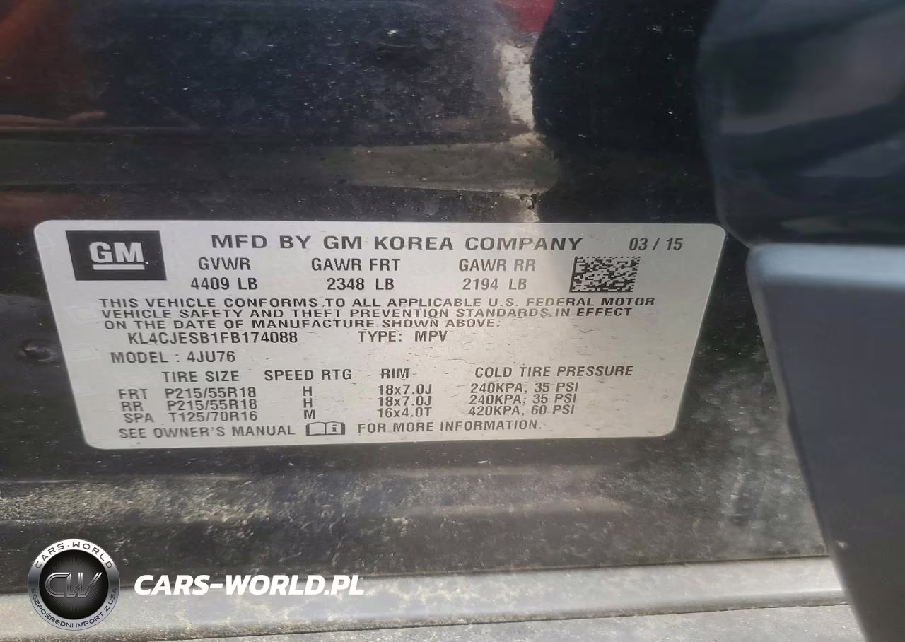 2015 Buick Encore VIN:KL4CJESB1FB174088 - 13