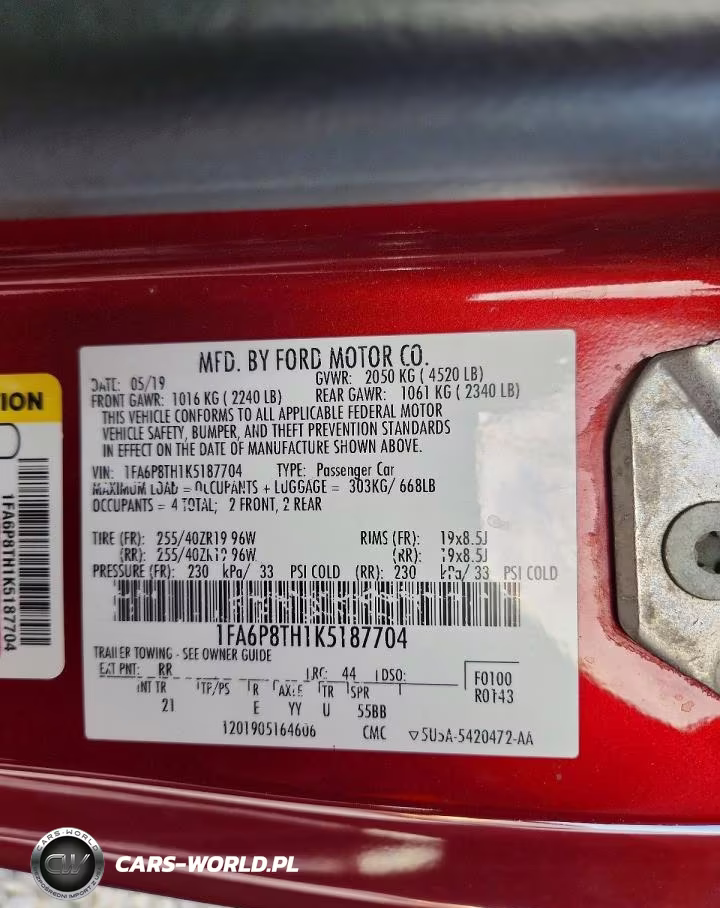 2019 Ford Mustang VIN:1FA6P8TH1K5187704 - 13