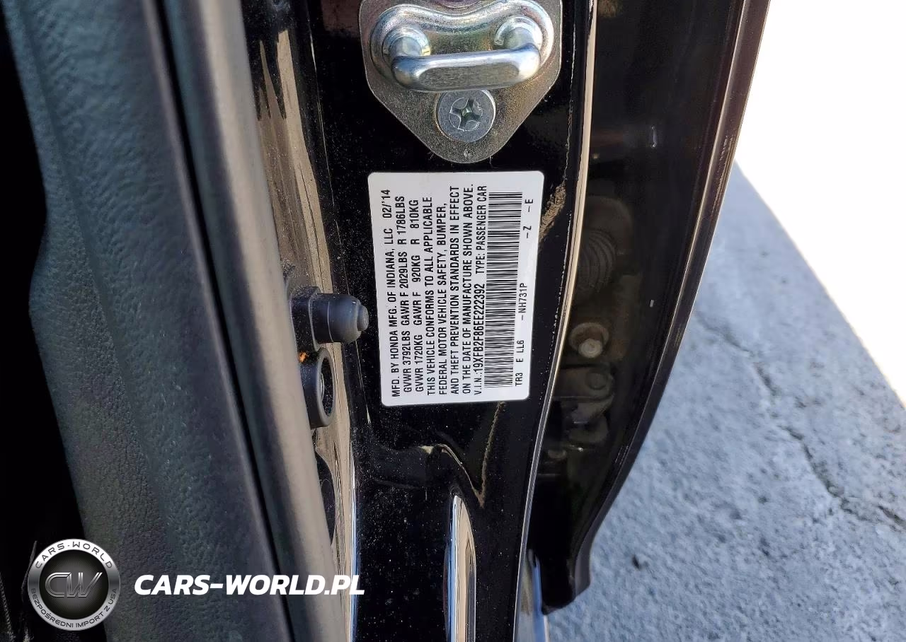 2014 Honda Civic Ex VIN:19XFB2F86EE222392 - 12