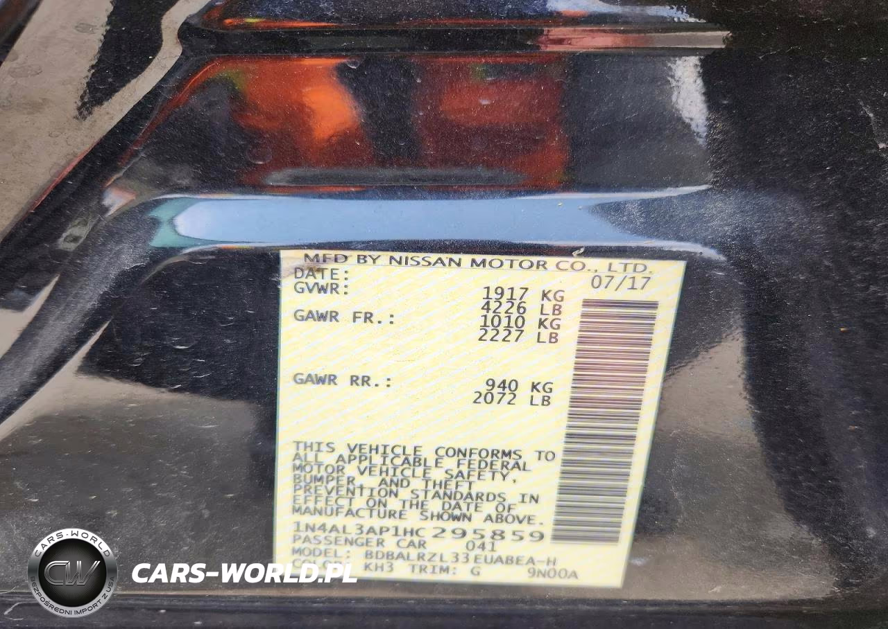2017 Nissan Altima 2.5 Sl VIN:1N4AL3AP1HC295859 - 13