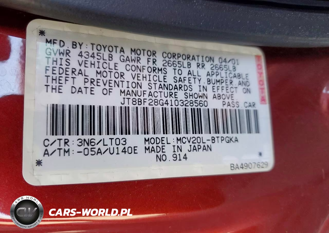 2001 Lexus Es 300 VIN:JT8BF28G410328560 - 12