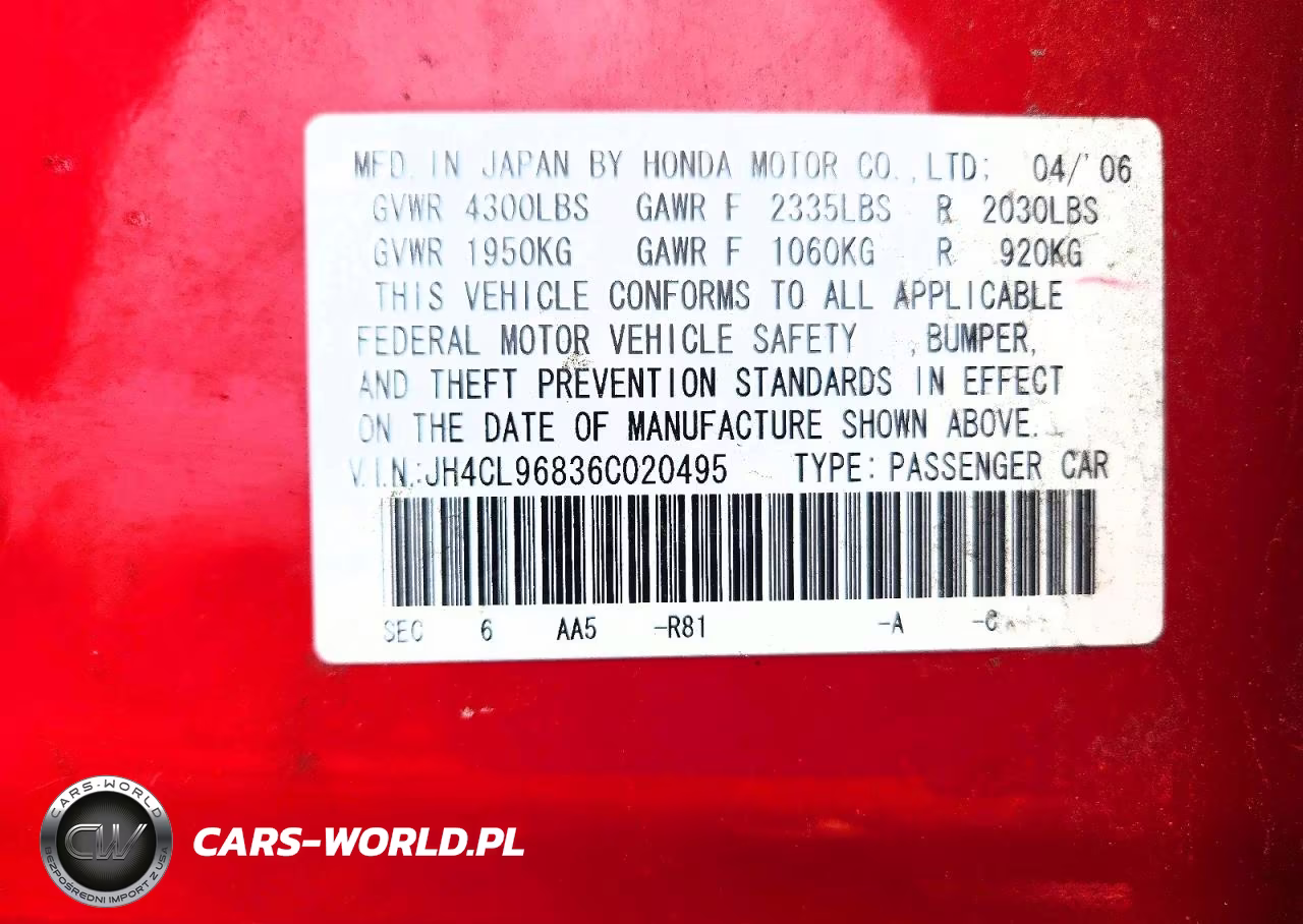 2006 Acura Tsx VIN:JH4CL96836C020495 - 12